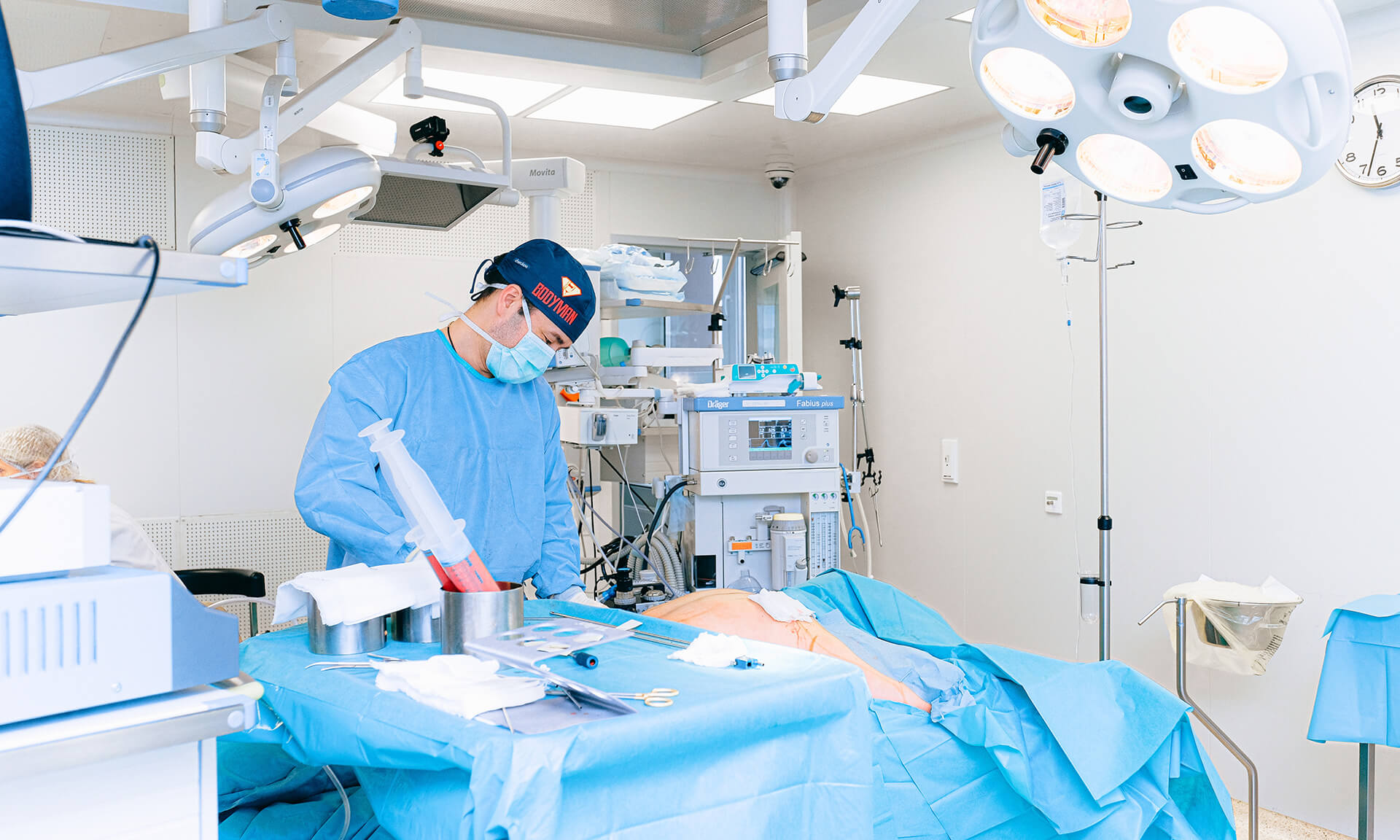 A modern hospital hallway
